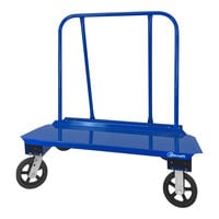Jescraft 12" x 45" Heavy-Duty Fully Welded Steel Commercial Drywall Cart with 8" Mold-On Rubber Rigid / Swivel Casters WB-100MR-2R2S - 3,000 lb. Capacity