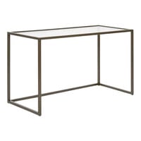 Econoco Linea 24" x 52" x 30" Bronze Metal Large Nesting Table with Glass Top