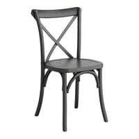 Lancaster Table & Seating Vineyard Series Black Outdoor Cross Back Chair