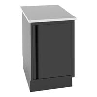 ShopCo 19" x 30 3/8" x 34" Modular Food and Beverage Cabinet - Black Door and Stainless Steel Counter