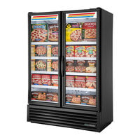 True FLM-54F~TSL01 53 7/8" Black Glass Door Merchandiser Freezer with LED Lighting and Full Length Doors