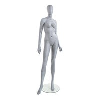 Econoco Slate Female Oval Head Mannequin with Arms at Sides, Turned Waist, and Right Leg Forward UBF-2
