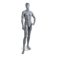Econoco Slate Male Oval Head Mannequin with Left Hand on Hip and Right Leg Forward UBM-4