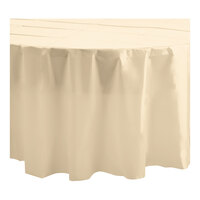 Table Mate 84" Ivory Round Plastic Table Cover - 24/Case