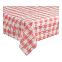 Table Mate 54" x 108" Red Gingham Plastic Table Cover - 24/Case