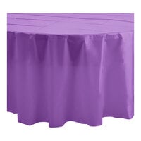 Table Mate 84" Purple Round Plastic Table Cover - 24/Case