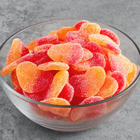 Vidal Gummy Peach Hearts 4.4 lb. - 6/Case