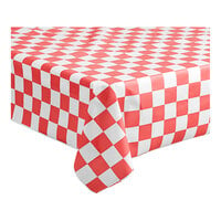 Table Mate 54" x 108" Red Checkered Plastic Table Cover - 24/Case