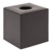 room360 London Brown Faux Leather Square Tissue Box Cover RTB001BRL11 - 4/Pack