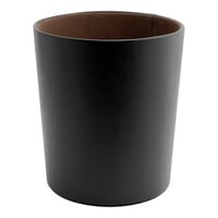 room360 London RWA030BRL21 7.5 Qt. Brown Faux Leather Tapered Cylinder Wastebasket - 4/Pack