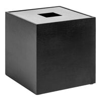room360 Tribeca 5 1/2" x 5 1/2" Black Bamboo / Stainless Steel Square Tissue Box Cover RTB015BKW11 - 4/Pack