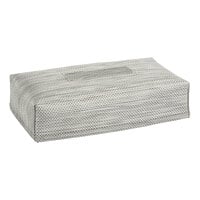 Front of the House Metroweave 10" x 5 1/2" Mesh Gray Rectangular Tissue Box Cover RTB034GYV21 - 4/Pack