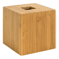 room360 Bali 5 1/2" x 5 1/2" Natural Bamboo Square Tissue Box Cover RTB004BBB21 - 4/Pack
