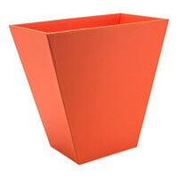 room360 London RWA018ORL21 12 Qt. Persimmon Faux Leather Slender Flare Wastebasket - 4/Pack