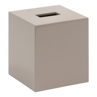 room360 New York 5 1/4" x 5 1/4" Stone Square Tissue Box Cover RTB008BET11 - 4/Pack