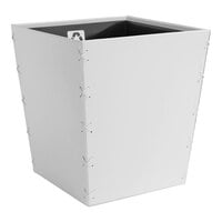 room360 Milan RWA015WHL21 14 Qt. White Faux Leather Flare Wastebasket - 4/Pack