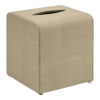 room360 Belize 5" x 5" Dune Faux Shagreen Square Tissue Box Cover RTB024BEL21 - 4/Pack