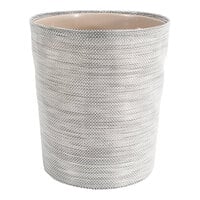 Front of the House Metroweave RWA032GYV21 6.75 Qt. Vinyl Mesh Gray Tapered Cylinder Wastebasket - 4/Pack