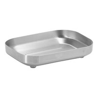 room360 Geneva 4 3/4" x 3 1/4" Silver Stainless Steel Soap Dish RSD024BSS23 - 12/Pack