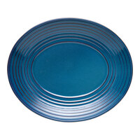 Libbey Canyonlands 12 1/8" x 10 1/8" Blue Oval Terracotta Platter - 12/Case