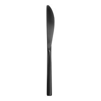 Fortessa Arezzo Brushed Black 8" 18/10 Stainless Steel Extra Heavy Weight Dessert Knife - 12/Case
