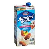 Almond Breeze Unsweetened Vanilla Almond Milk 32 fl. oz. - 12/Case