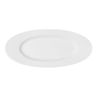 Bauscher by BauscherHepp Maitre 11 13/16" x 5 5/16" Bright White Asymmetric Oval Rim Porcelain Platter - 12/Case