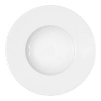 Bauscher by BauscherHepp Maitre 9 15/16" Bright White Round Wide Rim Deep Porcelain Plate - 12/Case