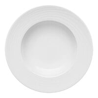 Bauscher by BauscherHepp Maitre 11 1/8" Bright White Round Embossed Wide Rim Deep Porcelain Plate - 12/Case
