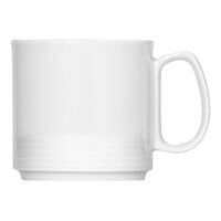 Bauscher by BauscherHepp Dialog 9.1 oz. Bright White Embossed Stackable Porcelain Mug - 24/Case