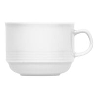 Bauscher by BauscherHepp Dialog 9.1 oz. Bright White Embossed Stackable Porcelain Cup - 36/Case
