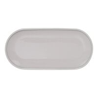 Front of the House Bevel 11" x 5" Stone Oval Porcelain Plate - 12/Case