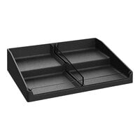 Borray Manufacturer Inc. 24" x 18" x 5 1/2" Black Square Front 2-Tier 2-Compartment Shelf Organizer for Refrigerator