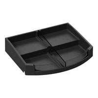 Borray Manufacturer Inc. 24" x 20" x 5" Black Curved Front 2-Tier 2-Compartment Shelf Organizer for Refrigerator