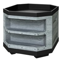 Borray Manufacturer Inc. 36 5/16" x 40 5/16" x 32 1/4" Gray Plastic Orchard Bin with 2 Shelves