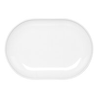 Front of the House Bevel 13" x 9" White Oval Porcelain Plate - 4/Case