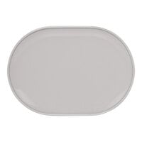 Front of the House Bevel 13" x 9" Stone Oval Porcelain Plate - 4/Case