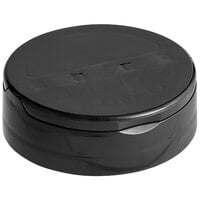 63/485 Black Dual-Flapper Induction-Lined Spice Lid with 7 Holes - 100/Pack