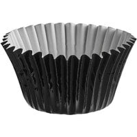 Enjay 1 1/4" x 7/8" Black Foil Mini Baking Cup - 504/Pack
