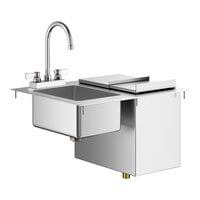 Regency 21" x 18" Stainless Steel Drop-In Hand Sink with Faucet and Ice Bin