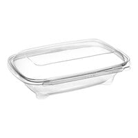 Inline Plastics Safe-T-Chef 35 oz. Tamper-Resistant, Tamper-Evident Rectangular Hinged Container with Dome Lid - 128/Case