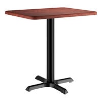 Lancaster Table & Seating 24" x 30" Rectangular Thermo-Formed MDF Standard Height Table with Red Mahogany Finish