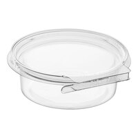 Inline Plastics Safe-T-Fresh 8 oz. Tamper-Resistant, Tamper-Evident Round Hinged Container with Flat Lid - 340/Case