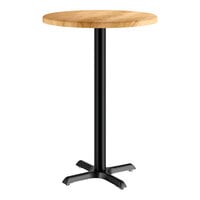 Lancaster Table & Seating 30" Round Thermo-Formed MDF Bar Height Table with Maple Finish