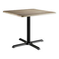 Lancaster Table & Seating 36" x 36" Square Thermo-Formed MDF Standard Height Table with Gray Wood Finish