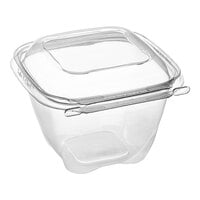 Inline Plastics Safe-T-Chef 32 oz. Tamper-Resistant, Tamper-Evident Square Hinged Container with Dome Lid - 224/Case
