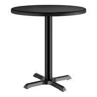 Lancaster Table & Seating 30" Round Thermo-Formed MDF Standard Height Table with Black Wood Finish