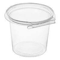Inline Plastics Safe-T-Fresh 24 oz. Tamper-Resistant, Tamper-Evident Round Hinged Container with Flat Lid - 280/Case