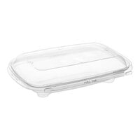 Inline Plastics Safe-T-Chef 24 oz. Tamper-Resistant, Tamper-Evident Vented Rectangular Hinged Container with Dome Lid - 136/Case
