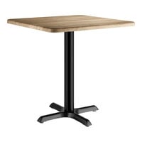 Lancaster Table & Seating 30" x 30" Square Thermo-Formed MDF Standard Height Table with Gray Wood Finish